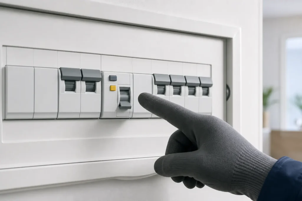 Comprobación de un interruptor diferencial en un cuadro eléctrico